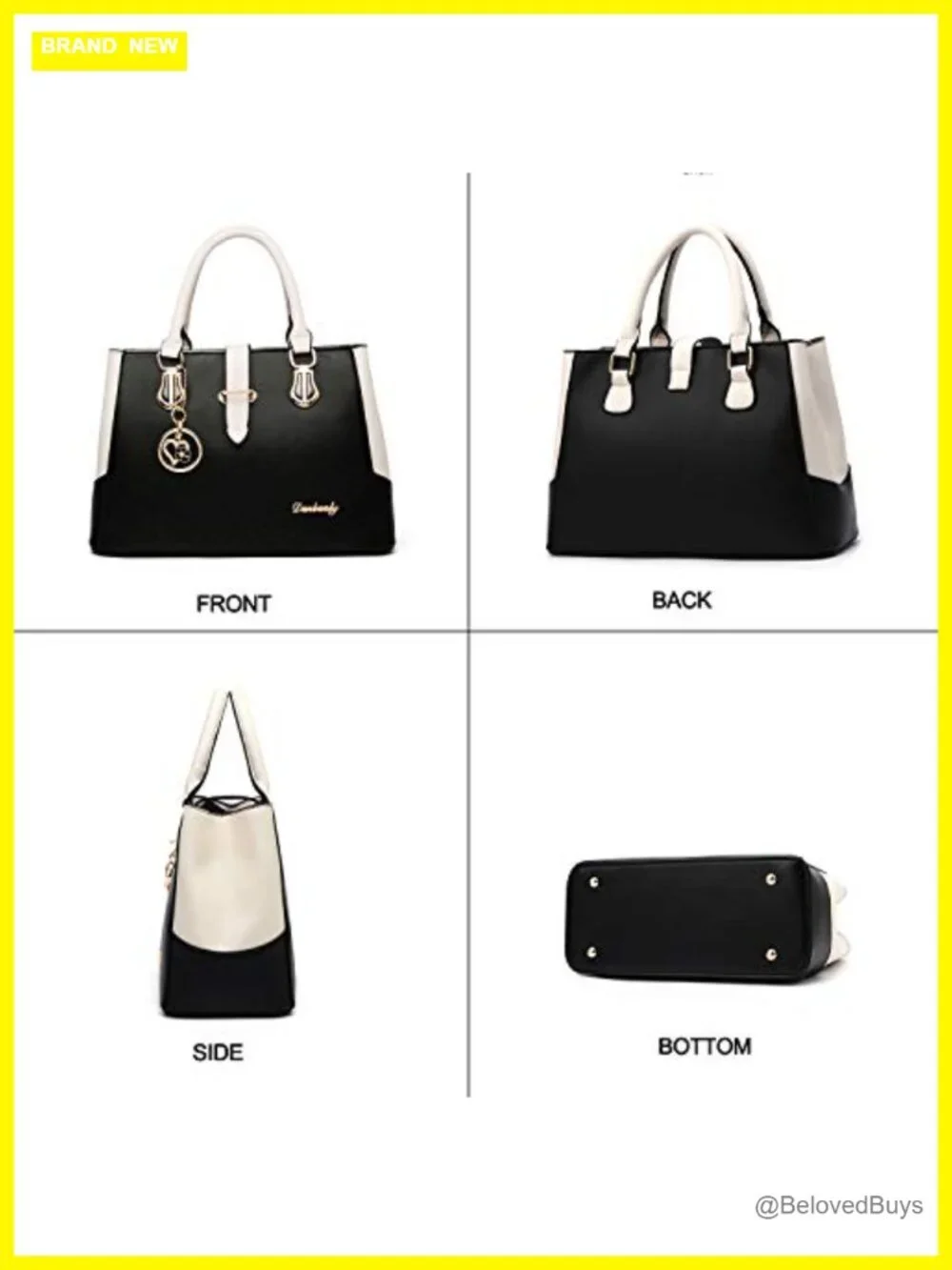 Large Capacity PU Leather Top Handle Tote Shoulder Crossbody Bag